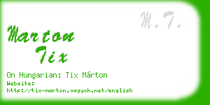 marton tix business card